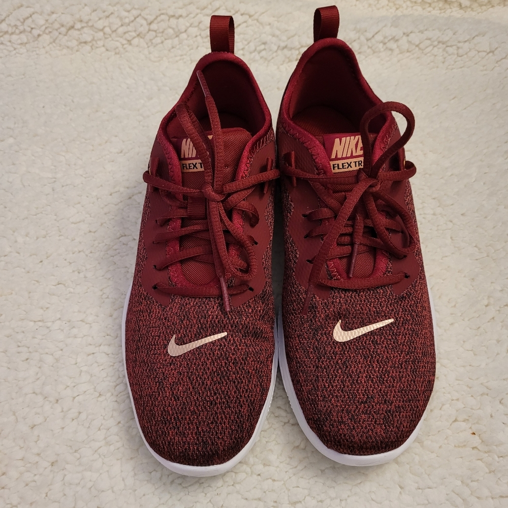Nike Flex Trainer 9 Metallic Burgundy Shoes NWB